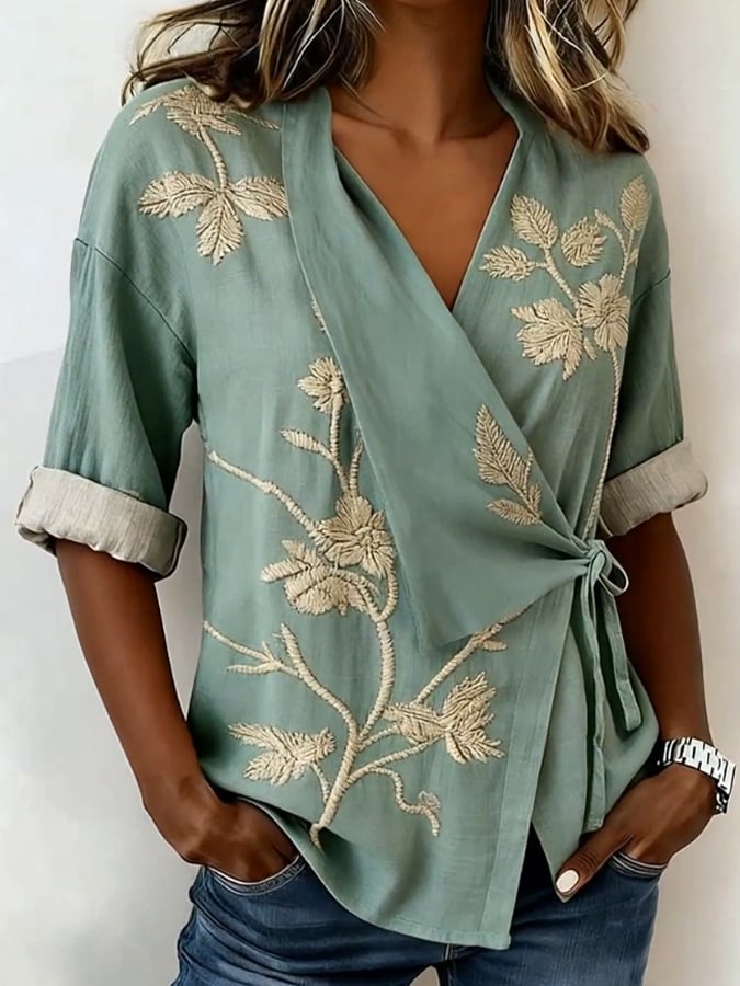 Women's Casual Color Block Print Short-Sleeve Top- Fast Shipping