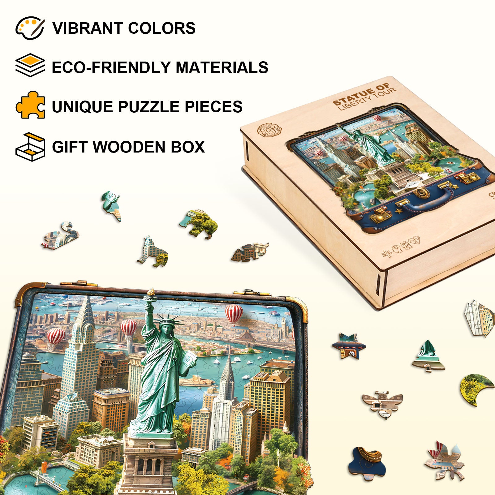 Statue of Liberty Tour Wooden Jigsaw Puzzle