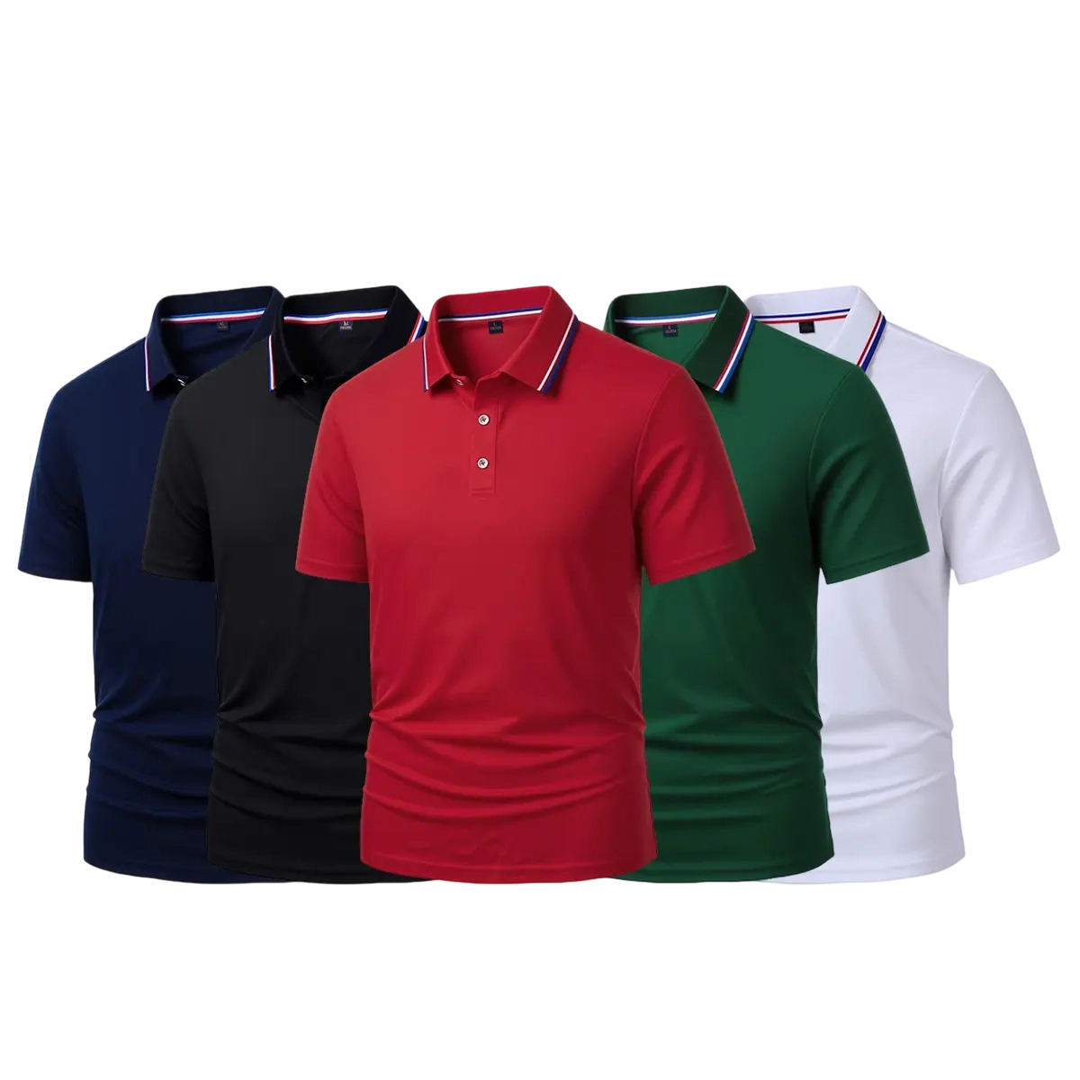 Men's Quick Dry Color Block Striped Polo Shirt