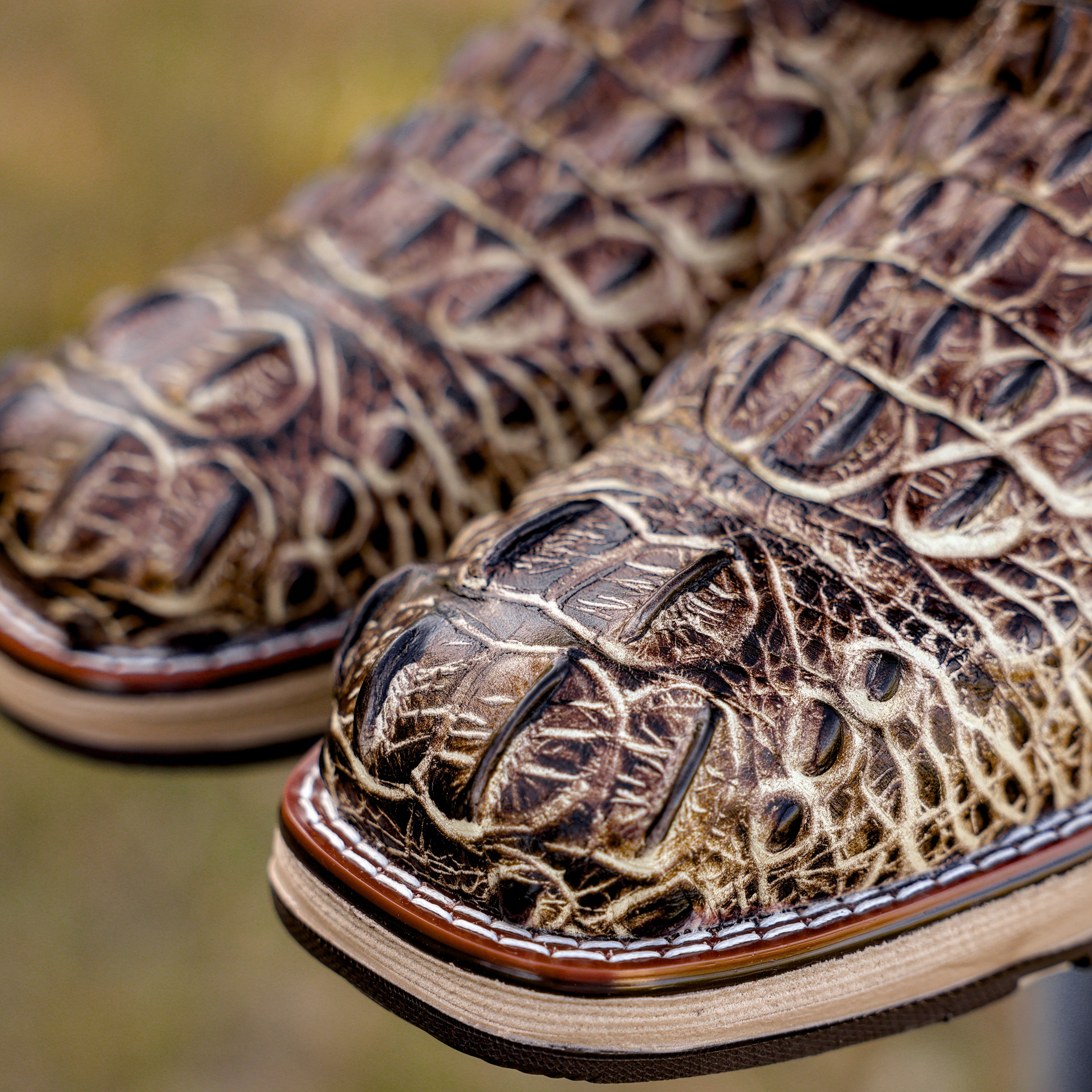 Desert Orix Caiman Neck Leather Boots With 3D Lightweight Sole - Composite Toe