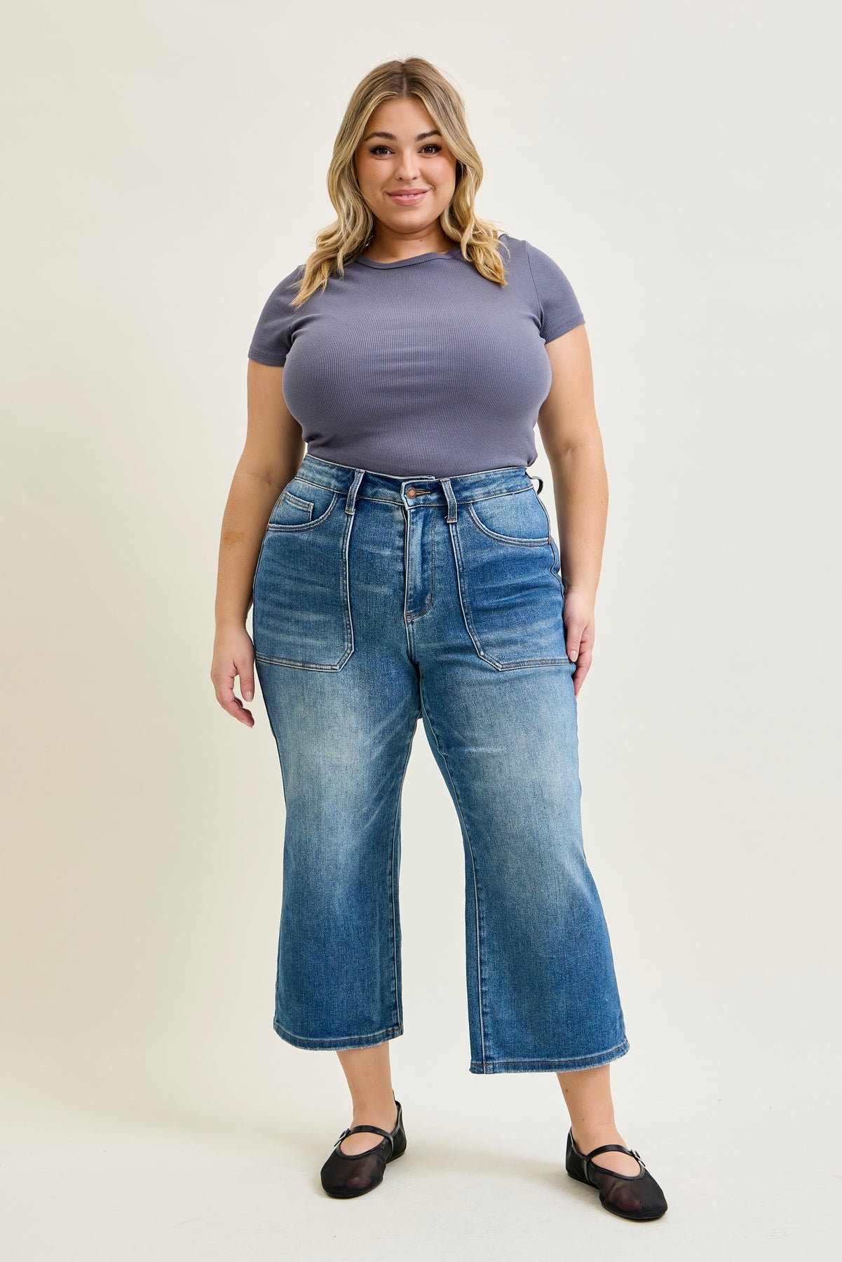 Georgia High Rise Utility Pockets Cropped Wide Leg - PLUS