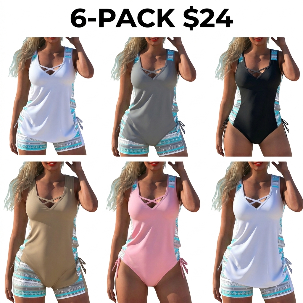 Women's Fashion Two-Piece Tankini Swimsuit,