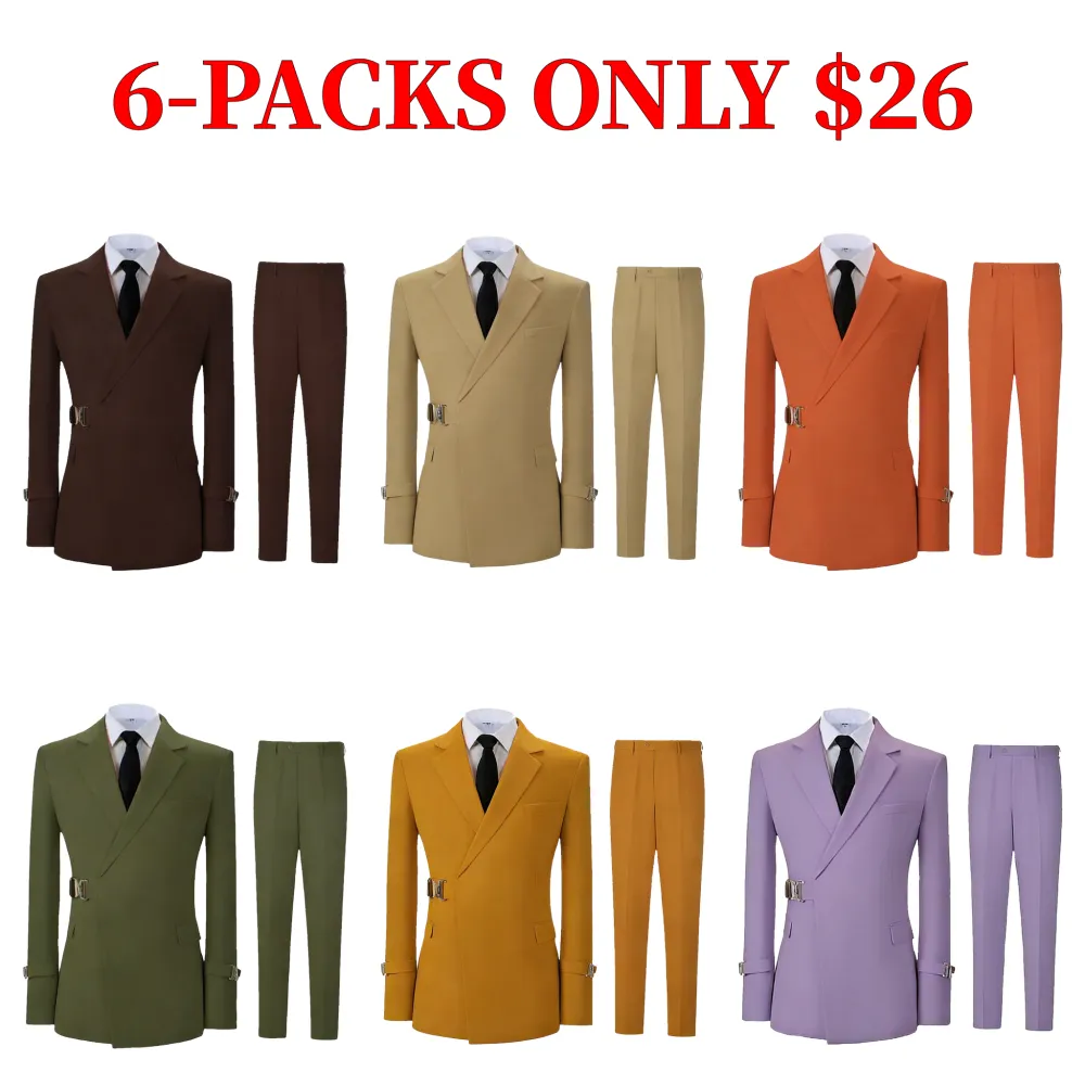 Men's two-piece wedding suit, casual business retro style, groom's attire, party suit