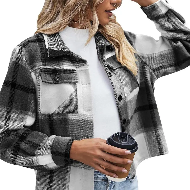 Women's Vintage Flannel Plaid Jacket
