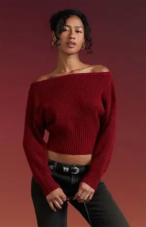 Women's Ribbed Off-The-Shoulder Sweater