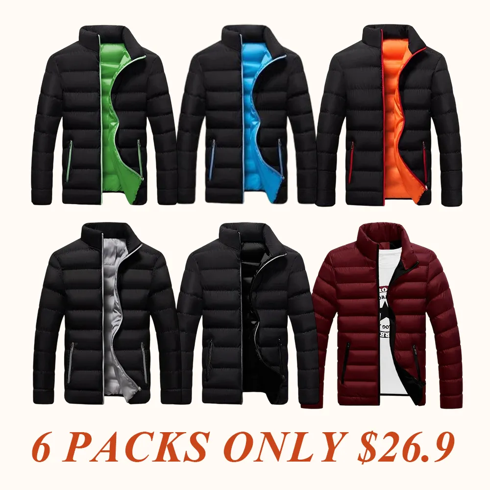 Autumn Winter Thickened Sports Cotton Jacket Men Stand Collar Cardigan Outdoor Cotton Coat