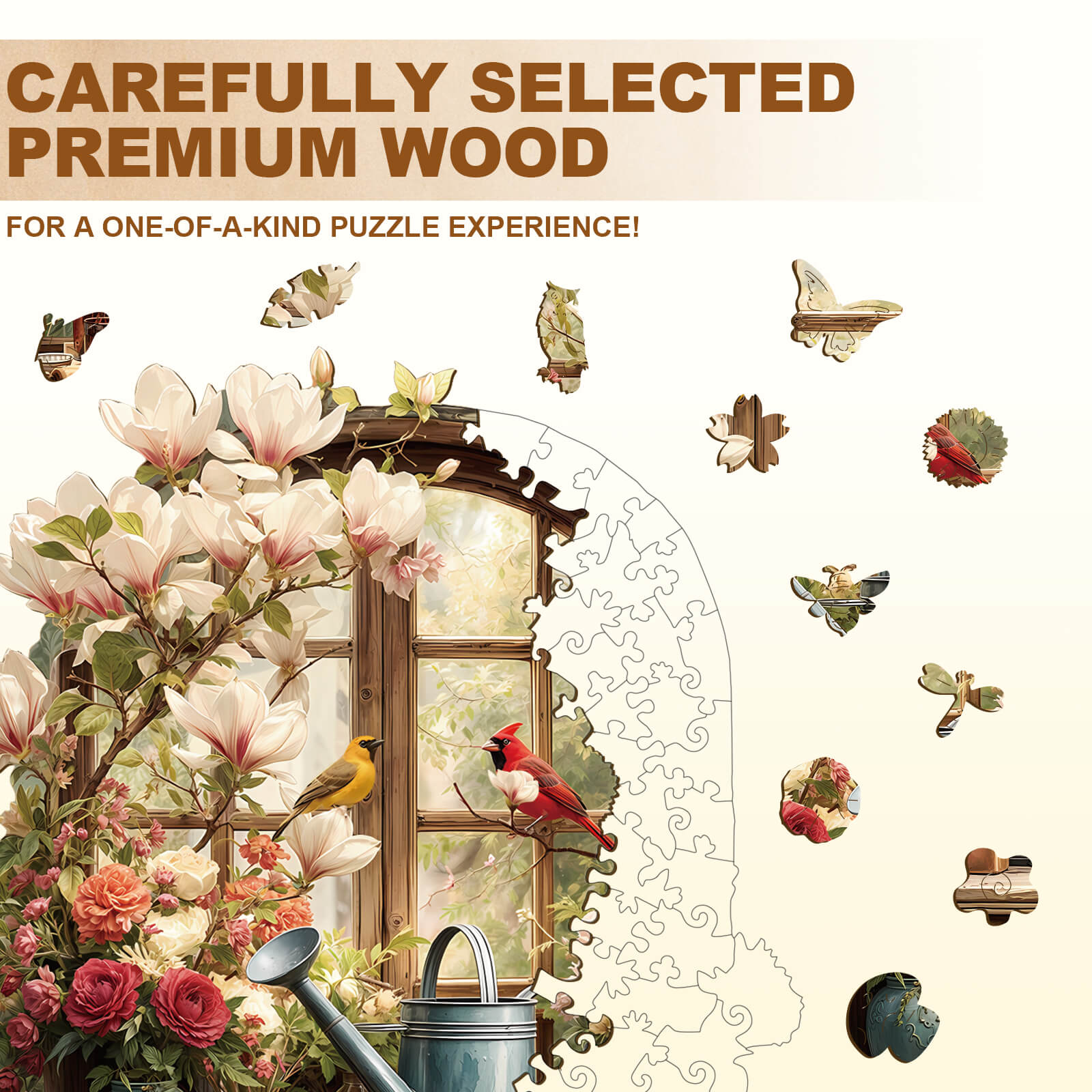 Windowsill in the sun Wooden Jigsaw Puzzle