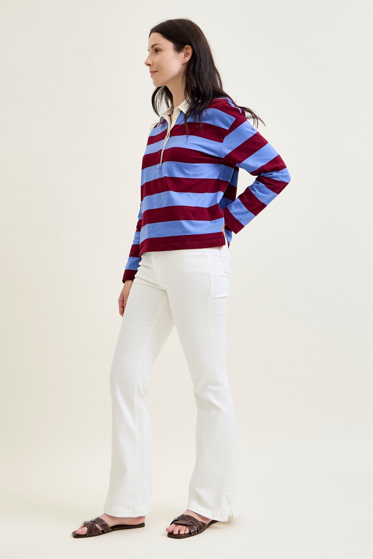 Lara White Slim Boot with Side Slit