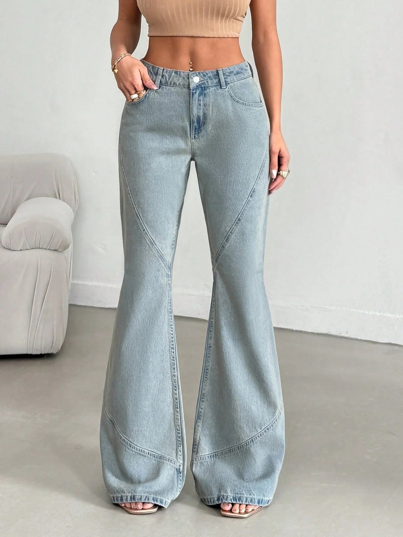 Stellar Grey Extra Flare Fit Jeans