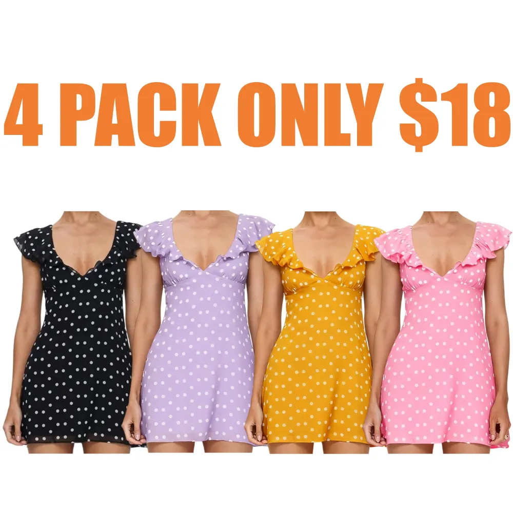 Women's Summer Classic Polka Dot Print Short-Sleeve Dress