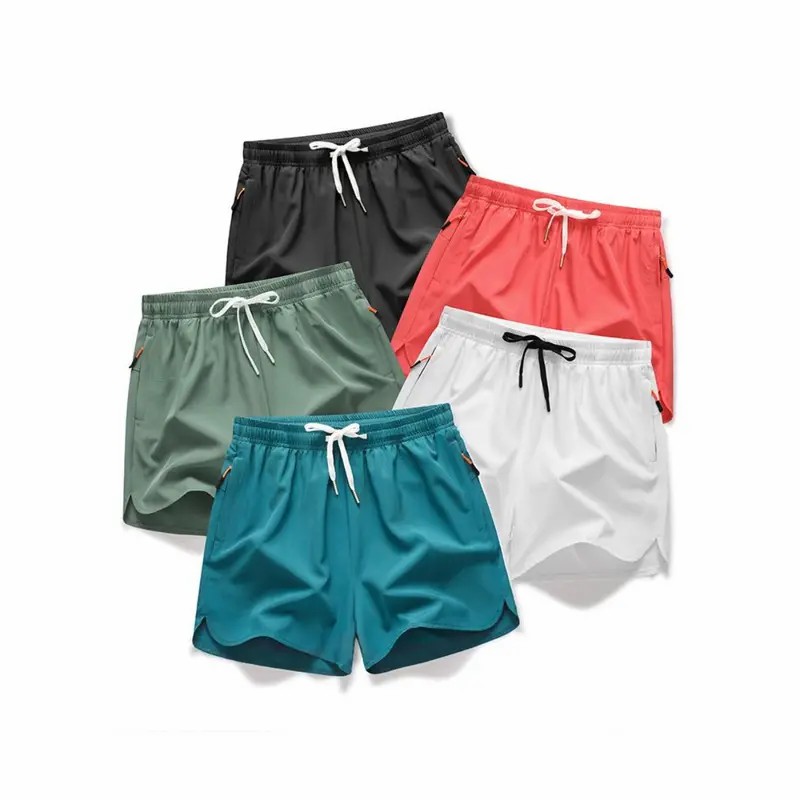 Men's Breathable Zipper Pocket Shorts – Casual Drawstring Athletic Fit