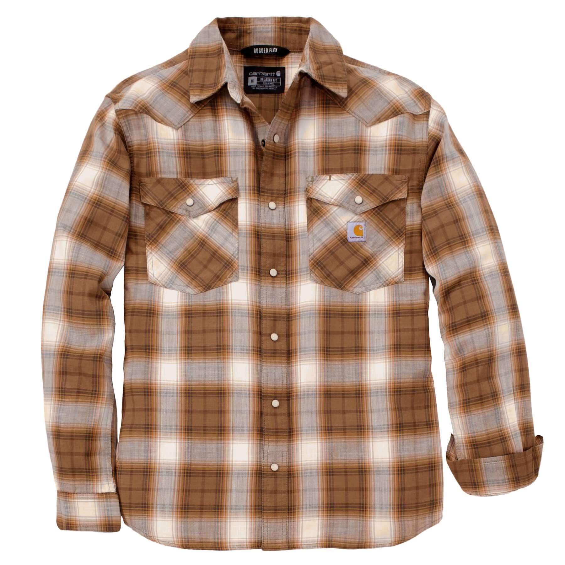 CHT Montana Rugged Flex Relaxed Fit Lightweight Long-Sleeve Snap-Front Plaid Shirt 107016