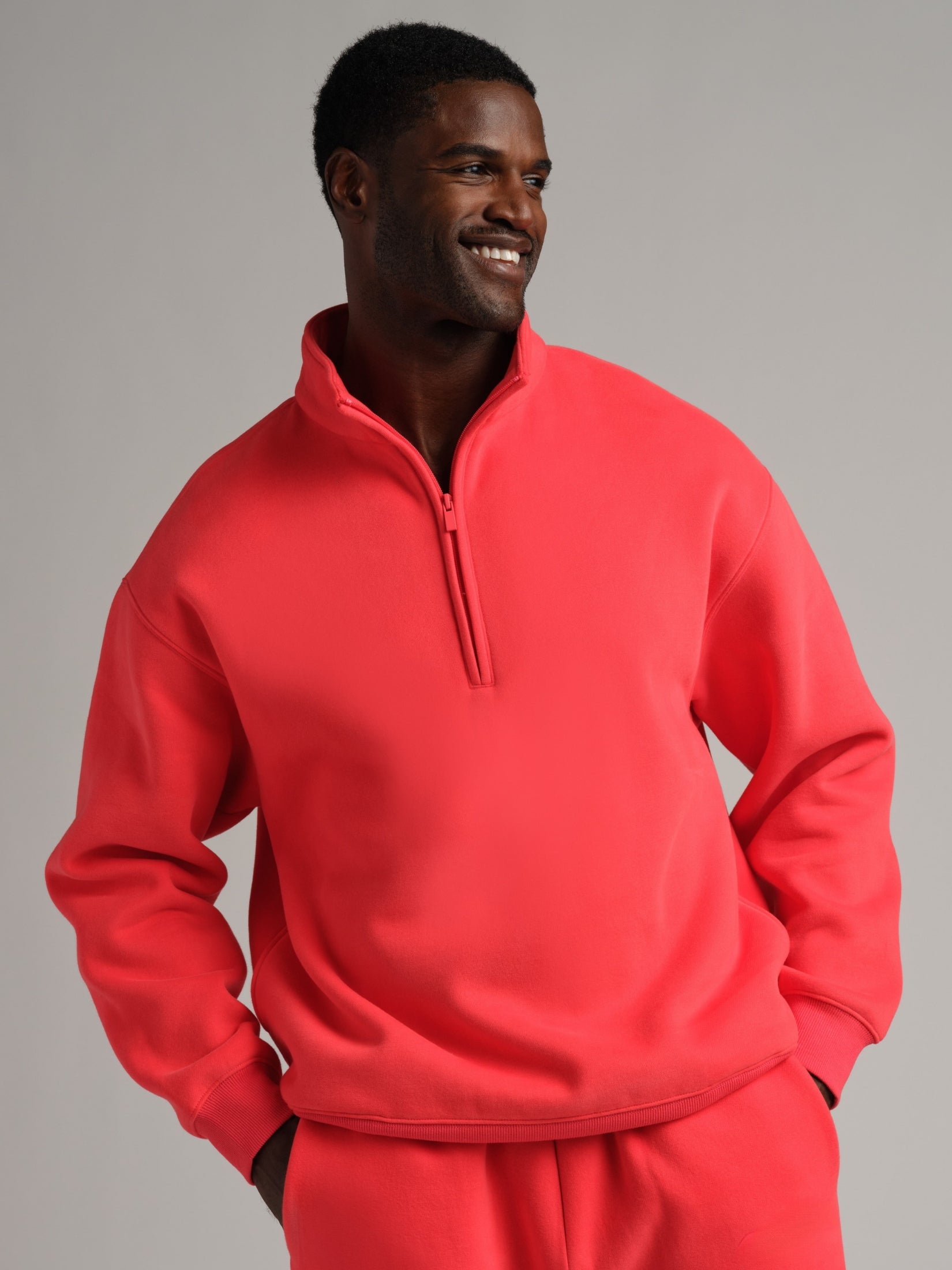 Basic Quarter Zip Mock Neck
