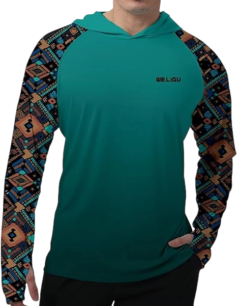 Men's UPF 50+ Sun Protection Hoodie Shirt Long Sleeve SPF Fishing Outdoor UV Hiking Lightweight Shirts