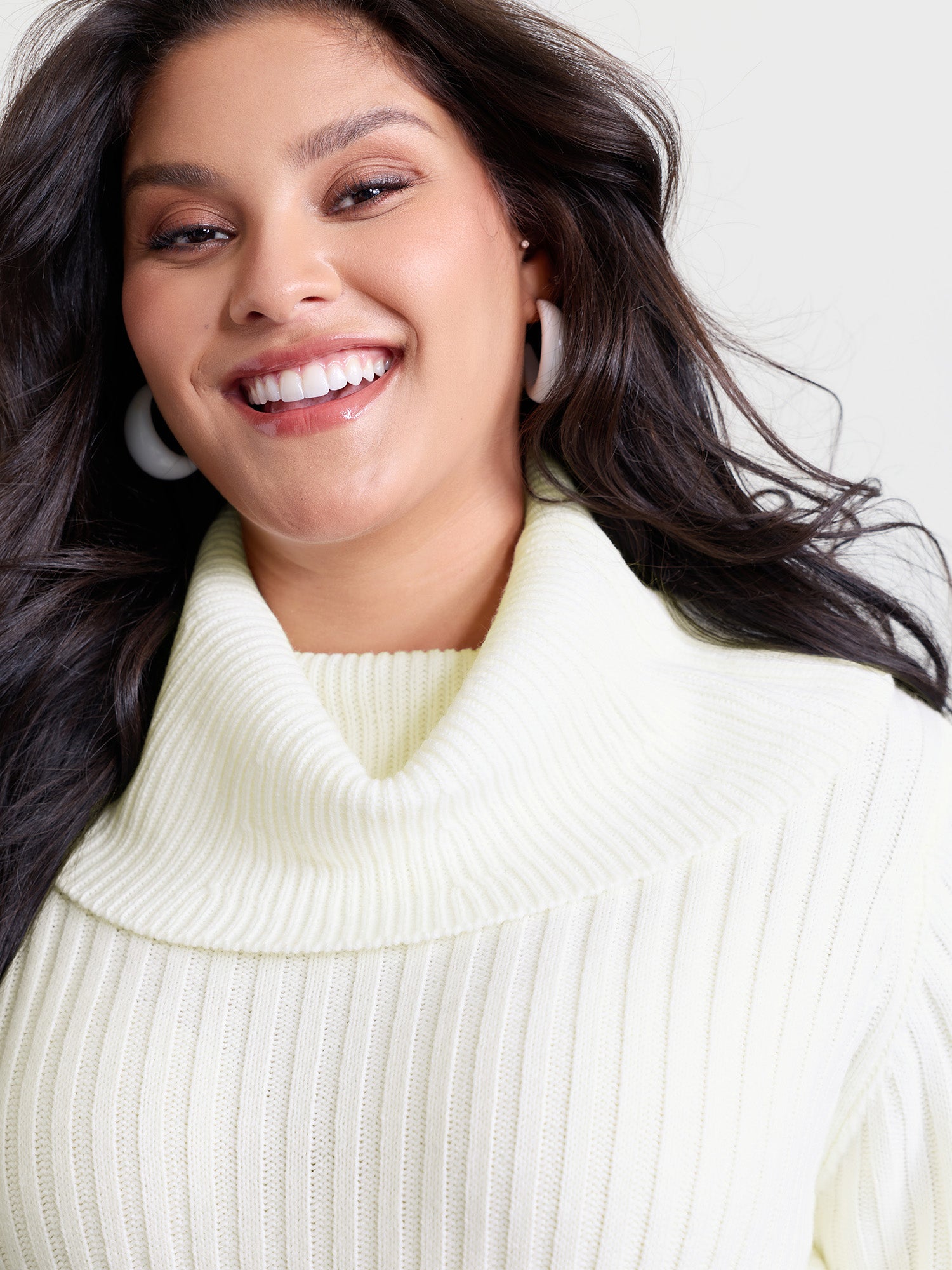 High Turtleneck Textured Sweater Dress