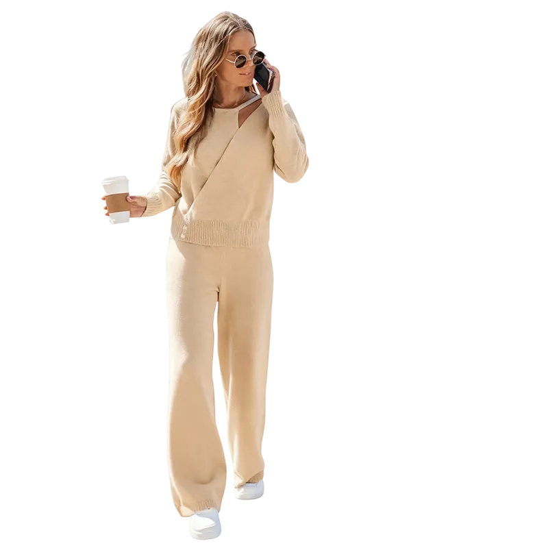 Women's Fashion Sweater and Trousers Two-Piece Set