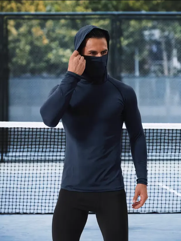 Men's Casual Hoodie Pullovers Slim Fit Long Sleeve Lightweight UPF