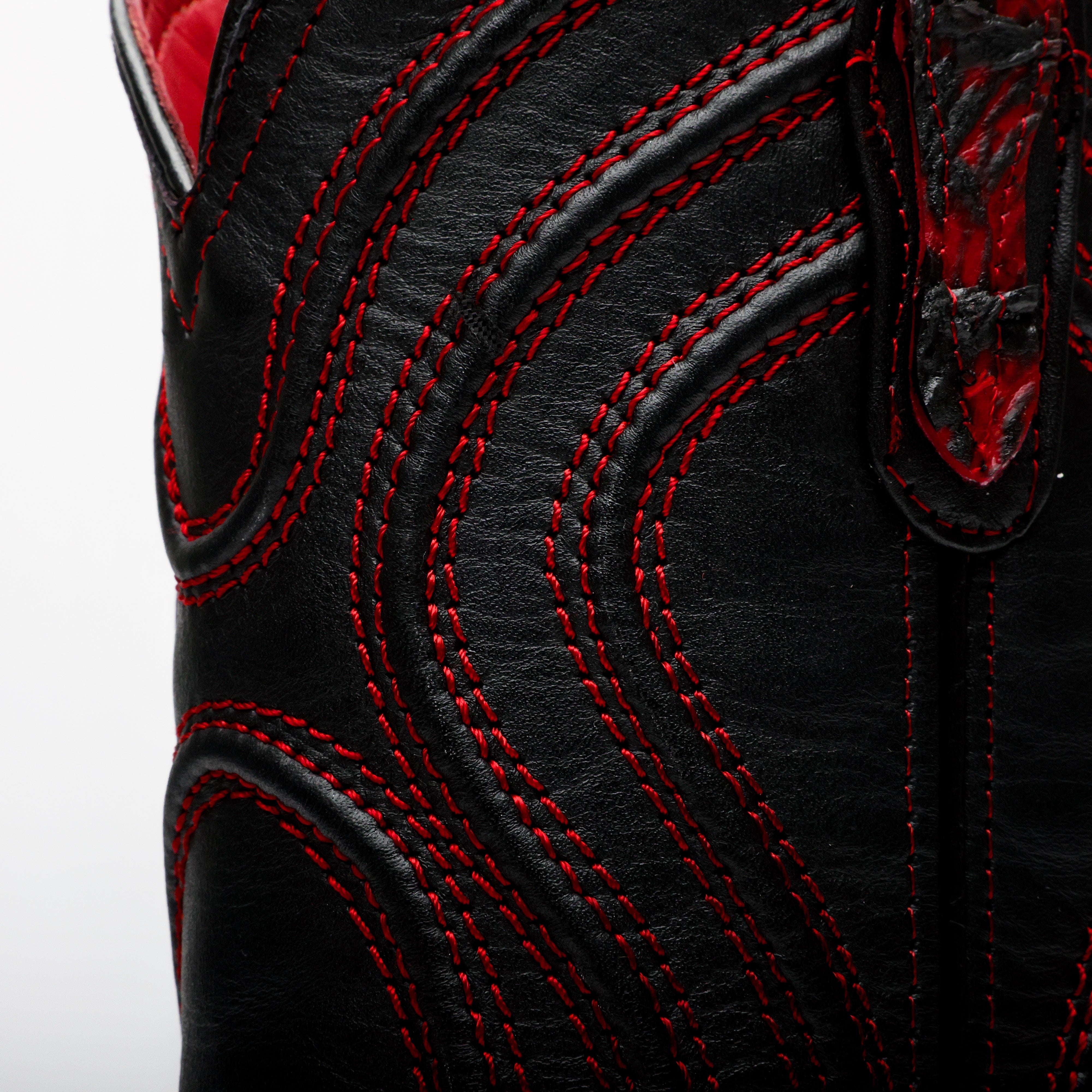 Black Cherry Jumbo Pirarucu Leather Boots - Square Toe