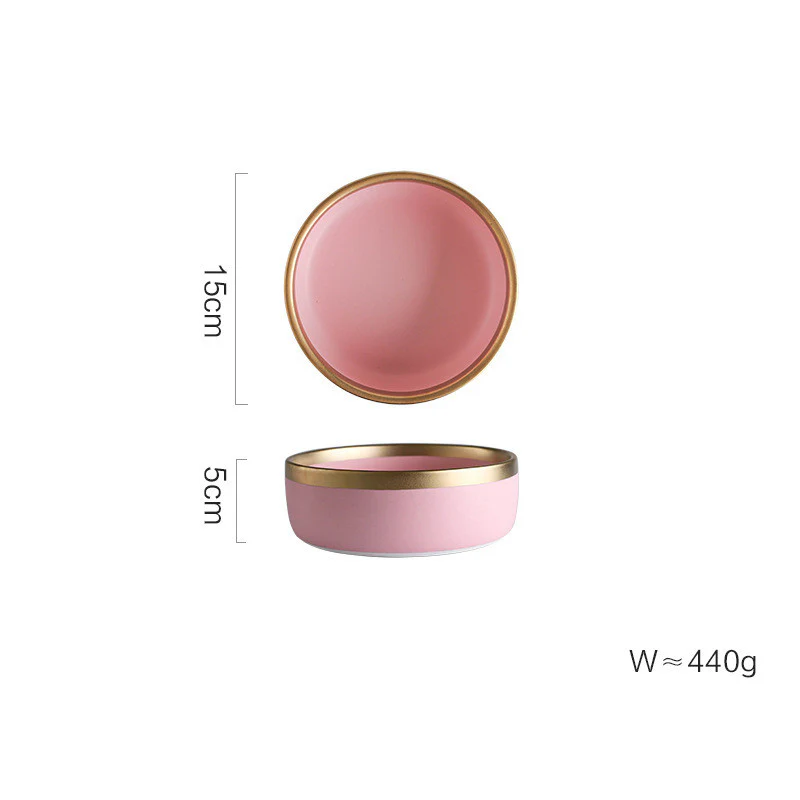 Pink & Gold Porcelain Dinnerware