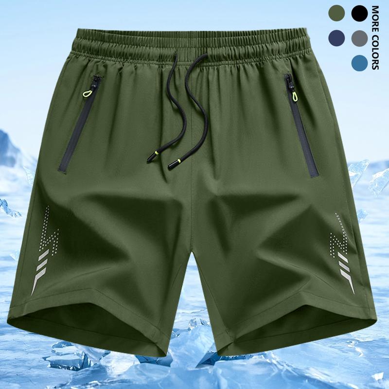 Men's Lightweight Casual Shorts - Elastic Waist with Adjustable Drawstring, Side Pockets, Breathable Fabric