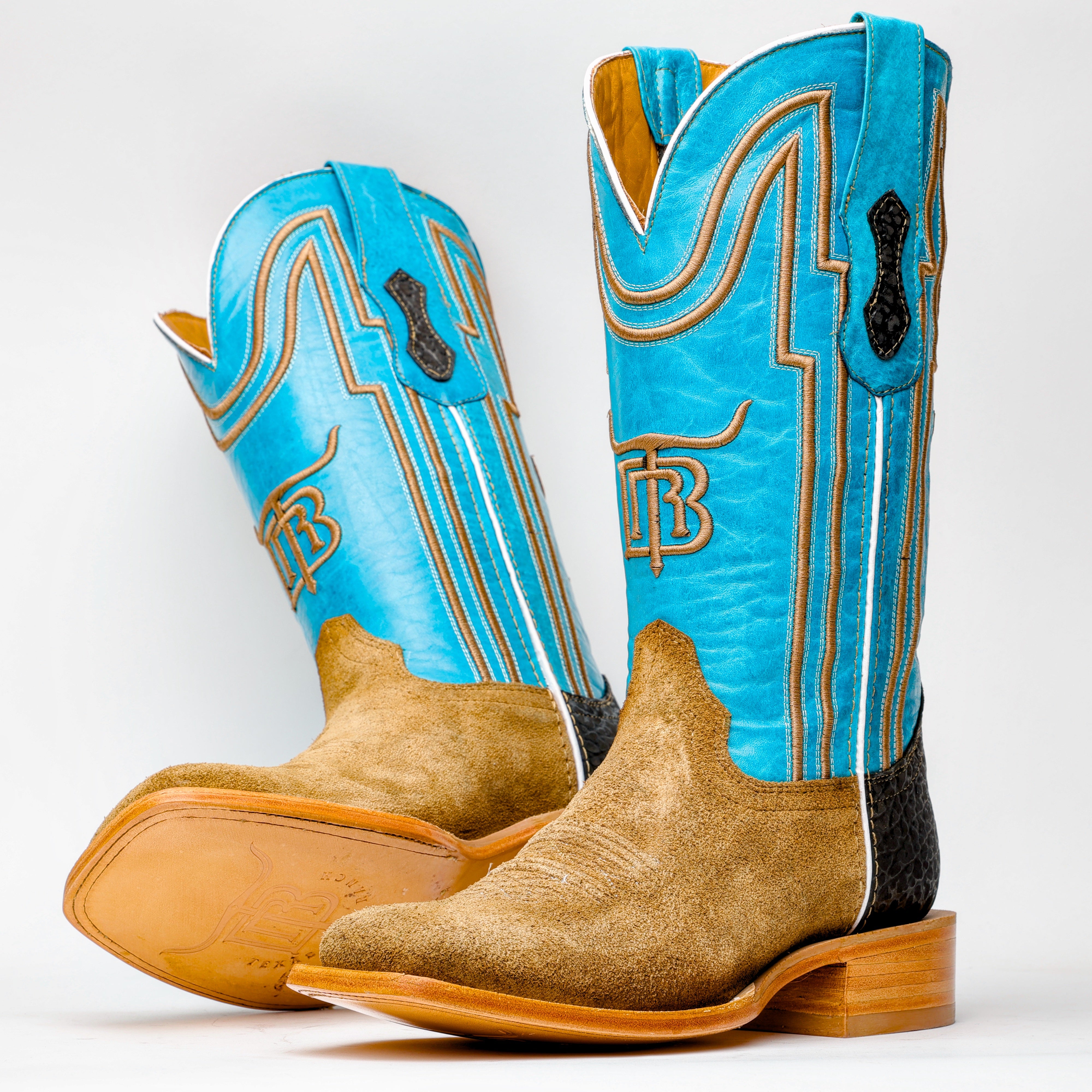 Honey Rough-Out Boots - Square Toe