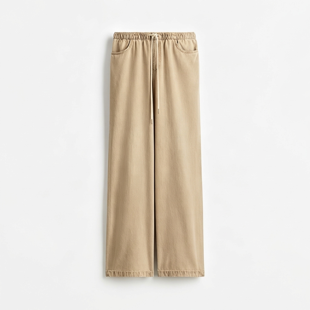 Denim drawstring trousers