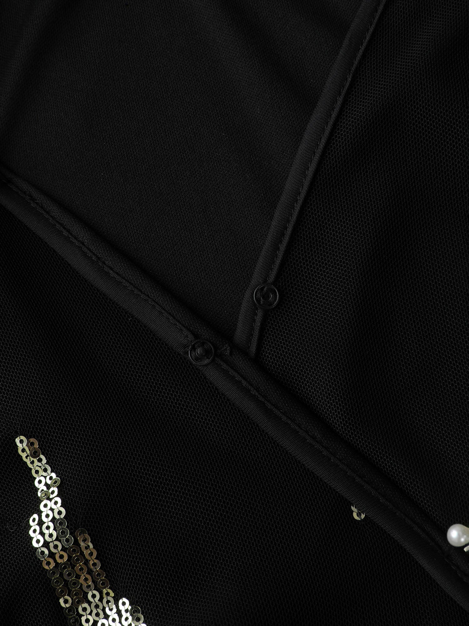 Sequin Embroidery Pleated Waist Mini Dress