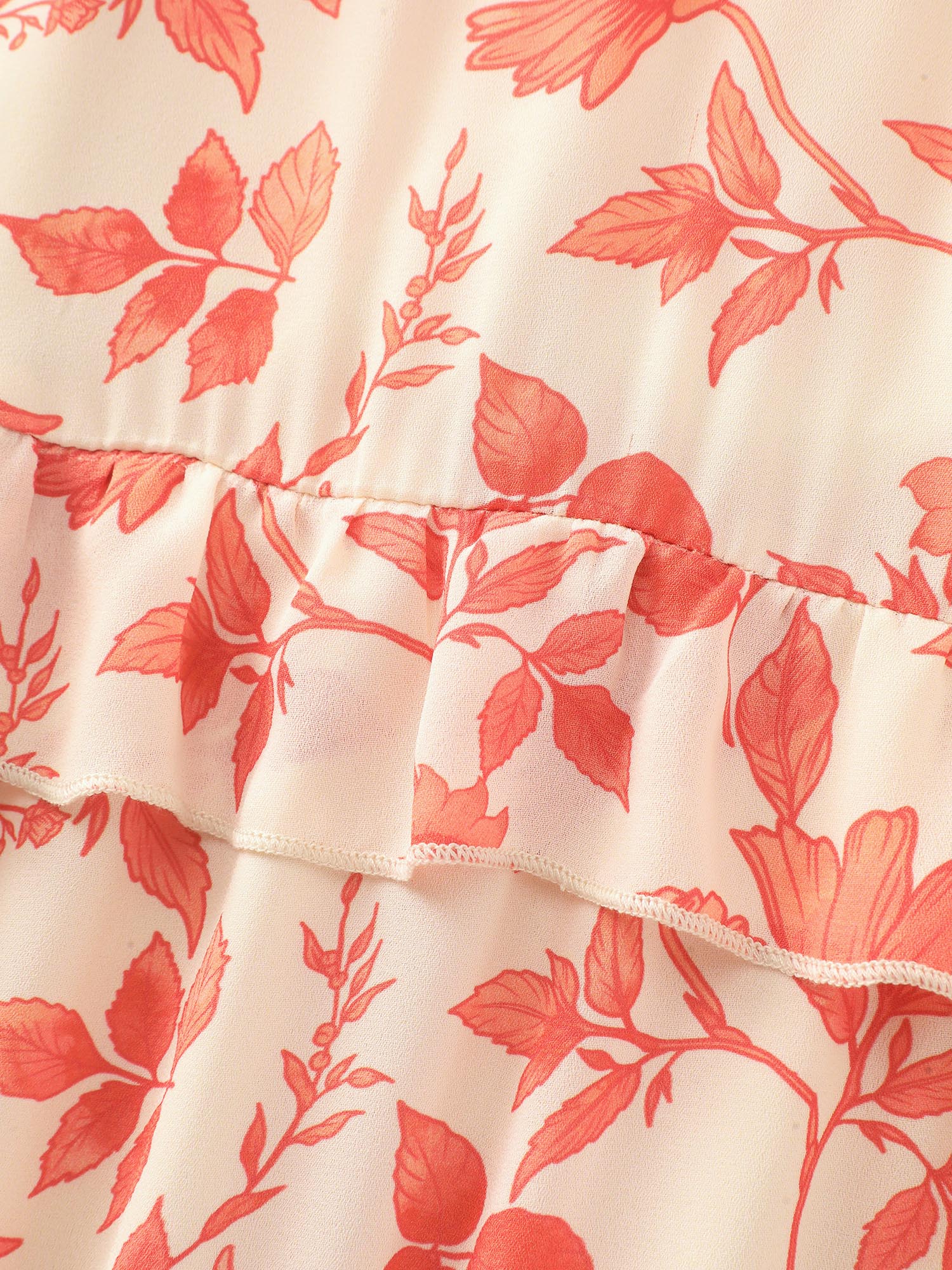 Floral Ruffled Edge Tiered Maxi Dress