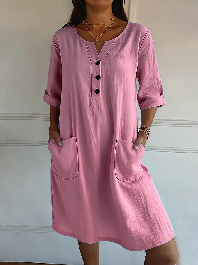 Women's Casual Retro Cotton Linen Dress- Fast Shipping