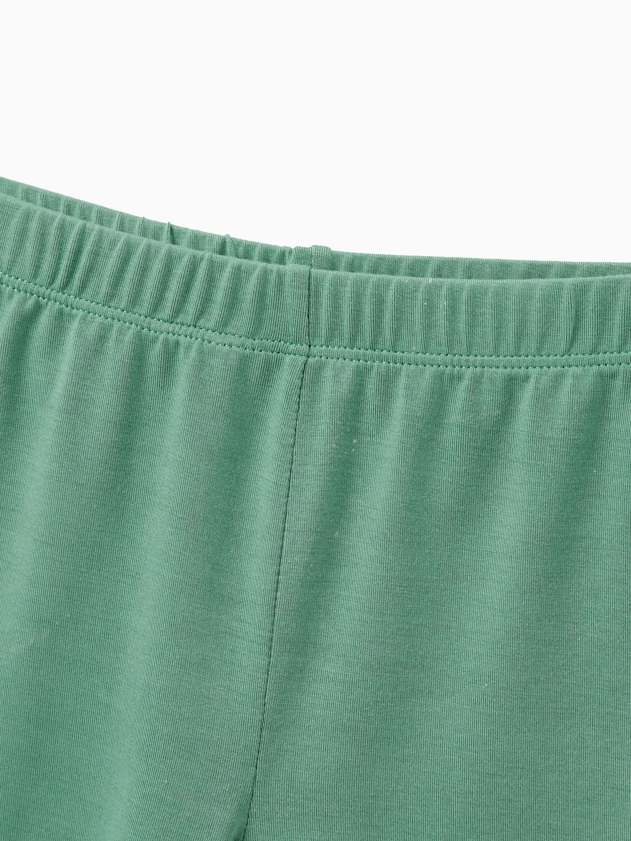 Family Matching Bamboo Pajamas Buttery Soft Bamboo Viscose PJs for Men Women Kids Toddler Baby, Solid Color Short Sleeve Shirt & Shorts Sleepwear Green