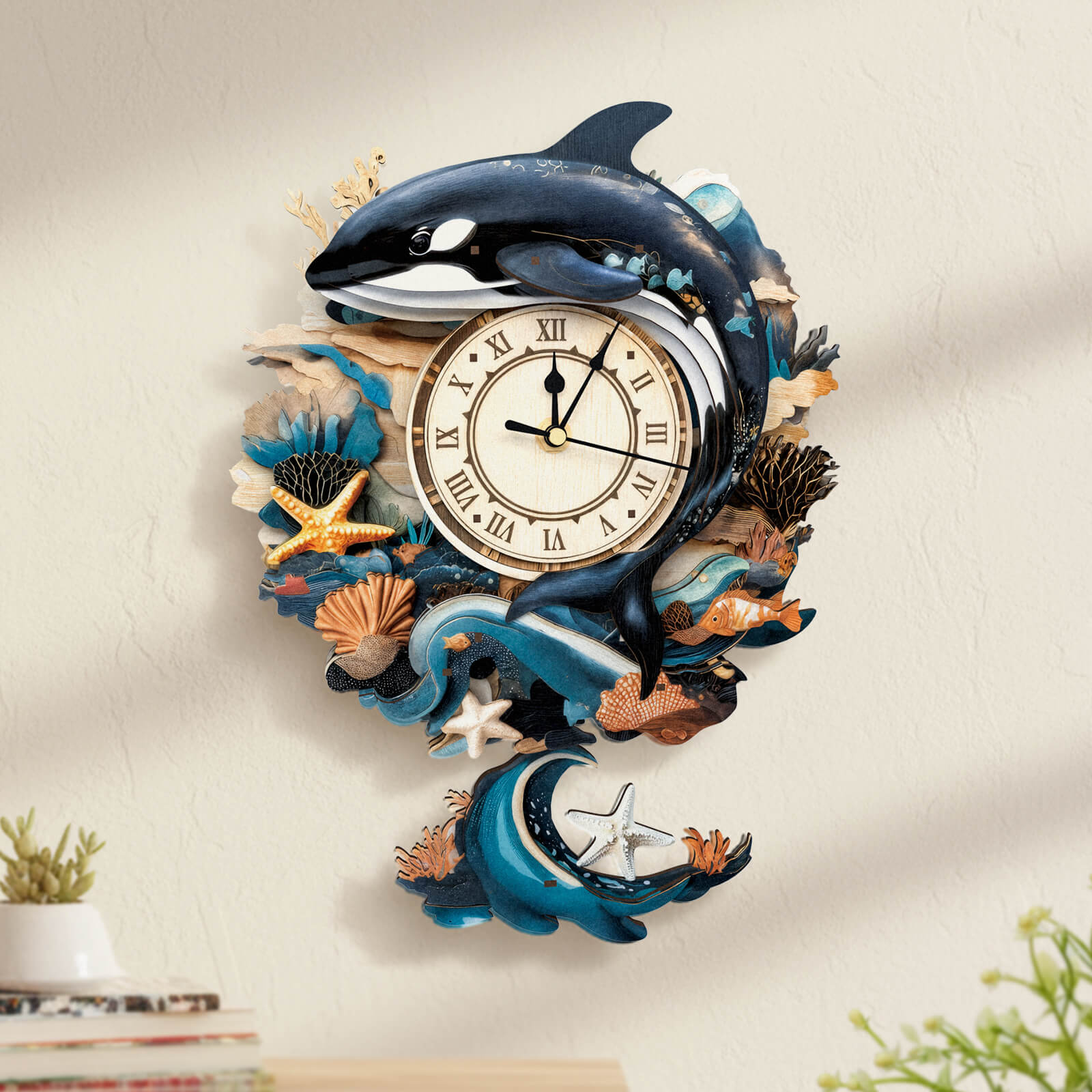 Killer Whale – DIY Wooden Clock, 3D Puzzle Craft Kit