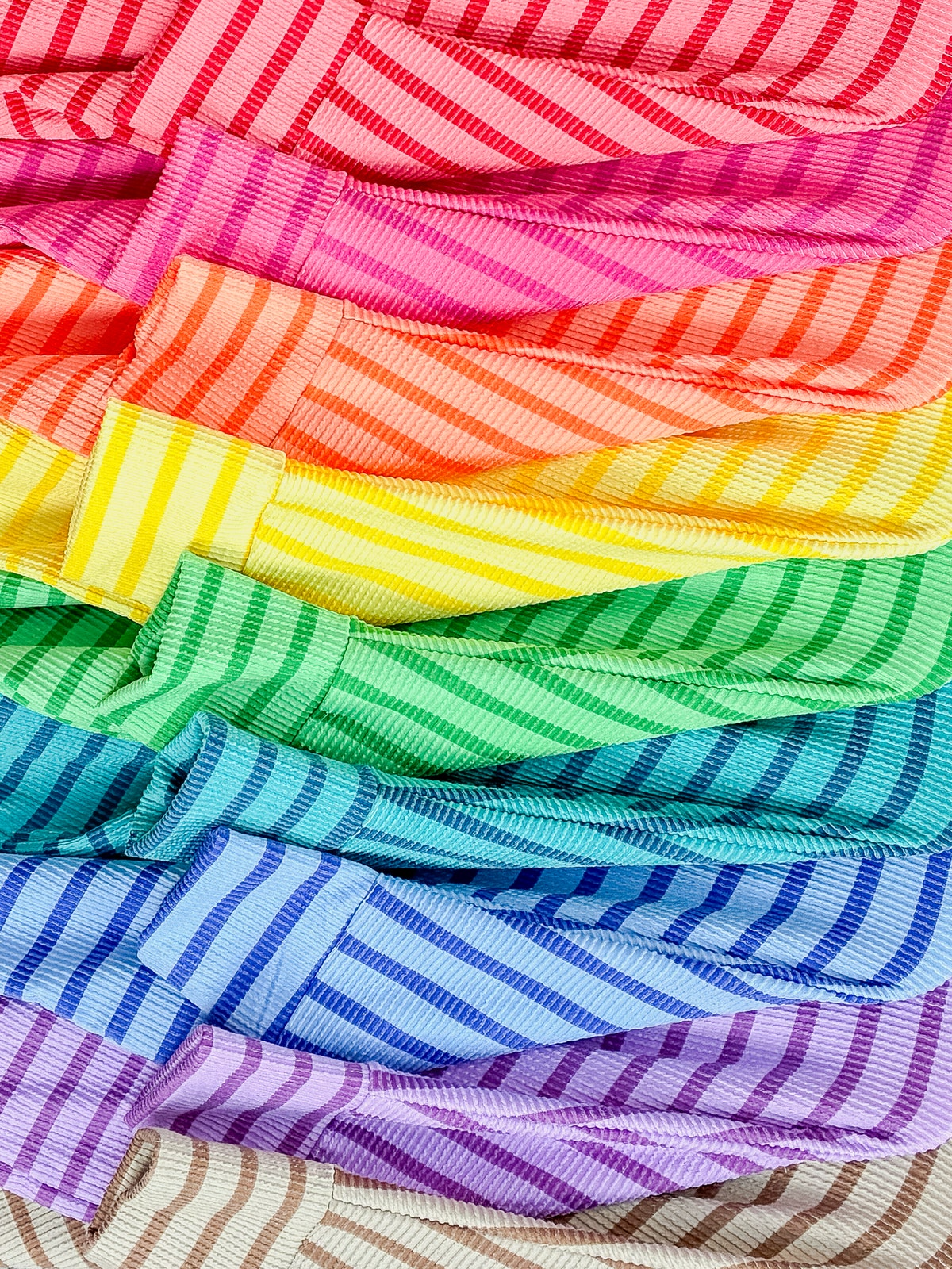 💕Mother's Day Sale💕Spring Striped Raised Rib Easy Fit 3/4 Sleeve Top