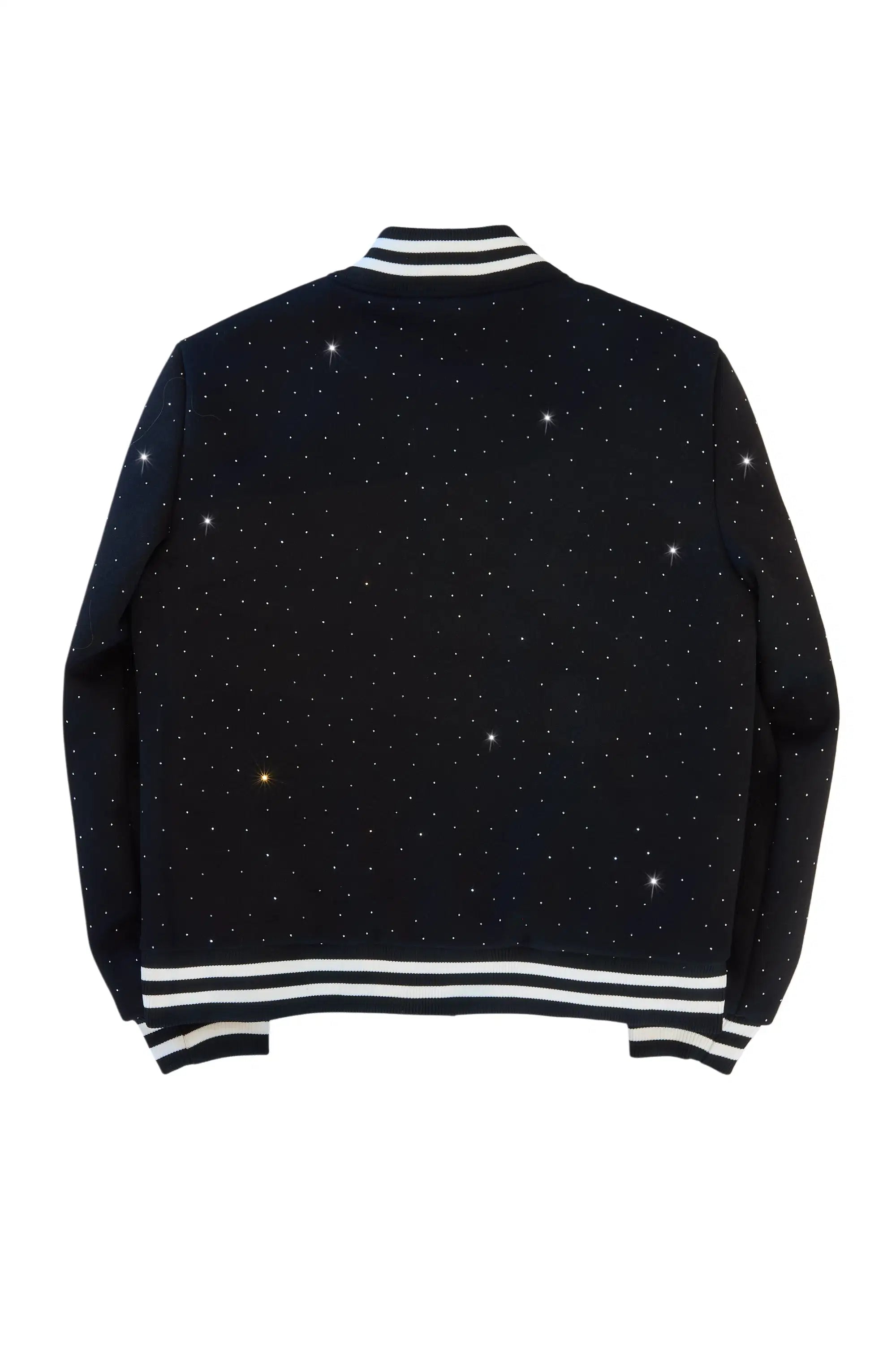 Nakiah Black Rhinestone Varsity Jacket