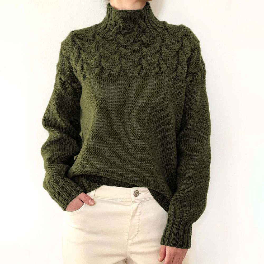 ⏰ LAST DAY SAVE 50% 💥2025 Hot Sale Women's Jumper Turtleneck Cable Knit Braided Sweater