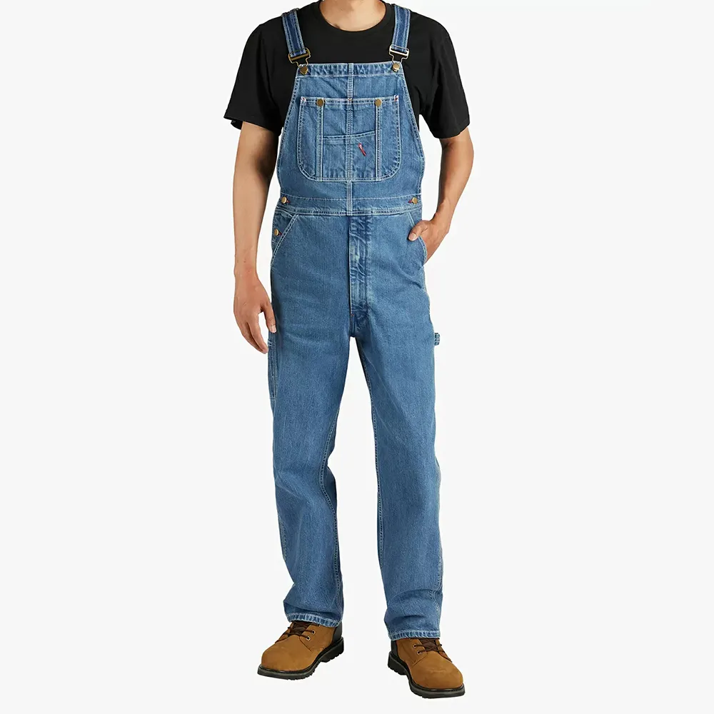 Men's Denim Bib Overalls, Men's Overalls Workwear with Adjustable Straps and Convenient Tool Pockets