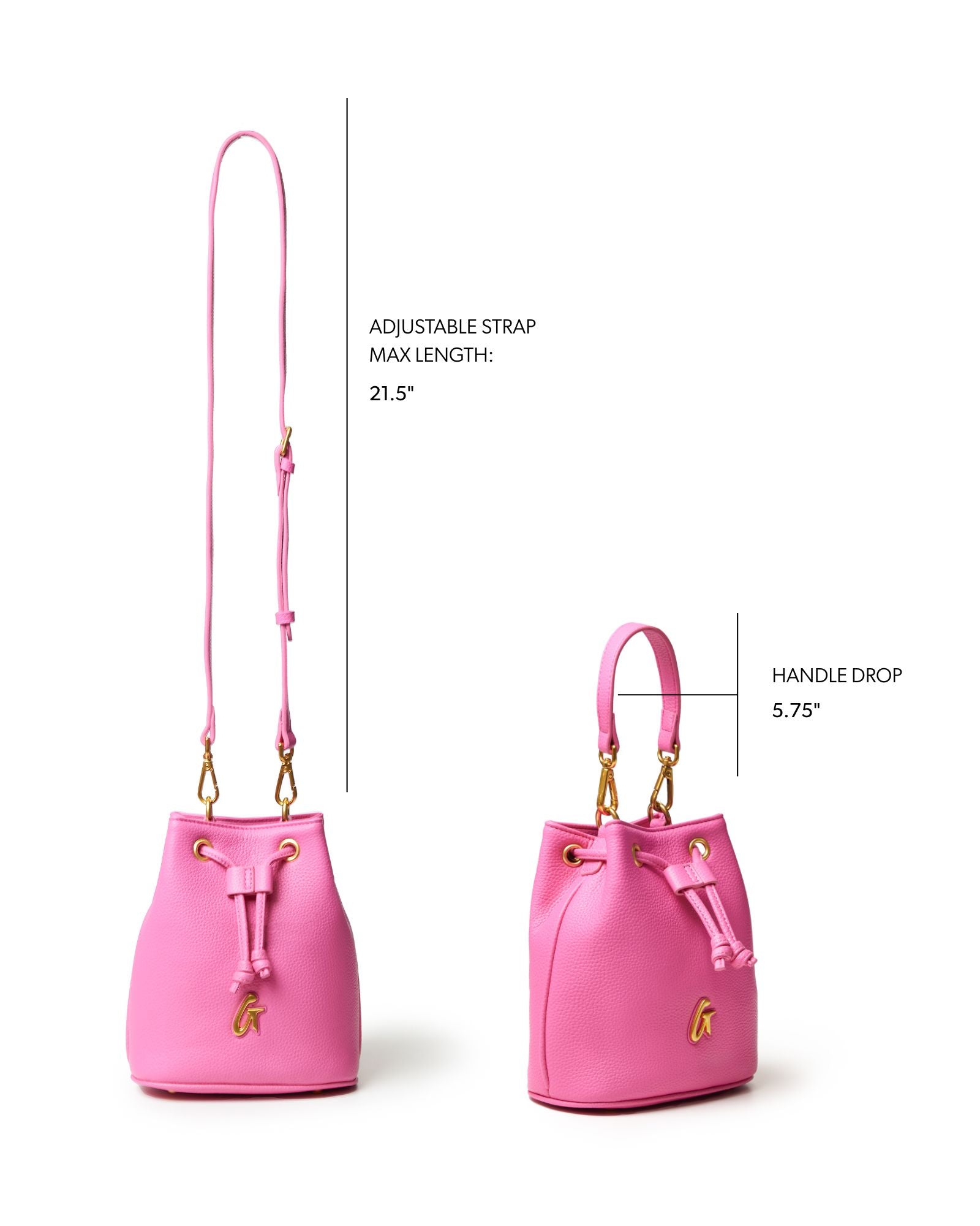 MINI PEBBLE BUCKET BAG - HOT PINK