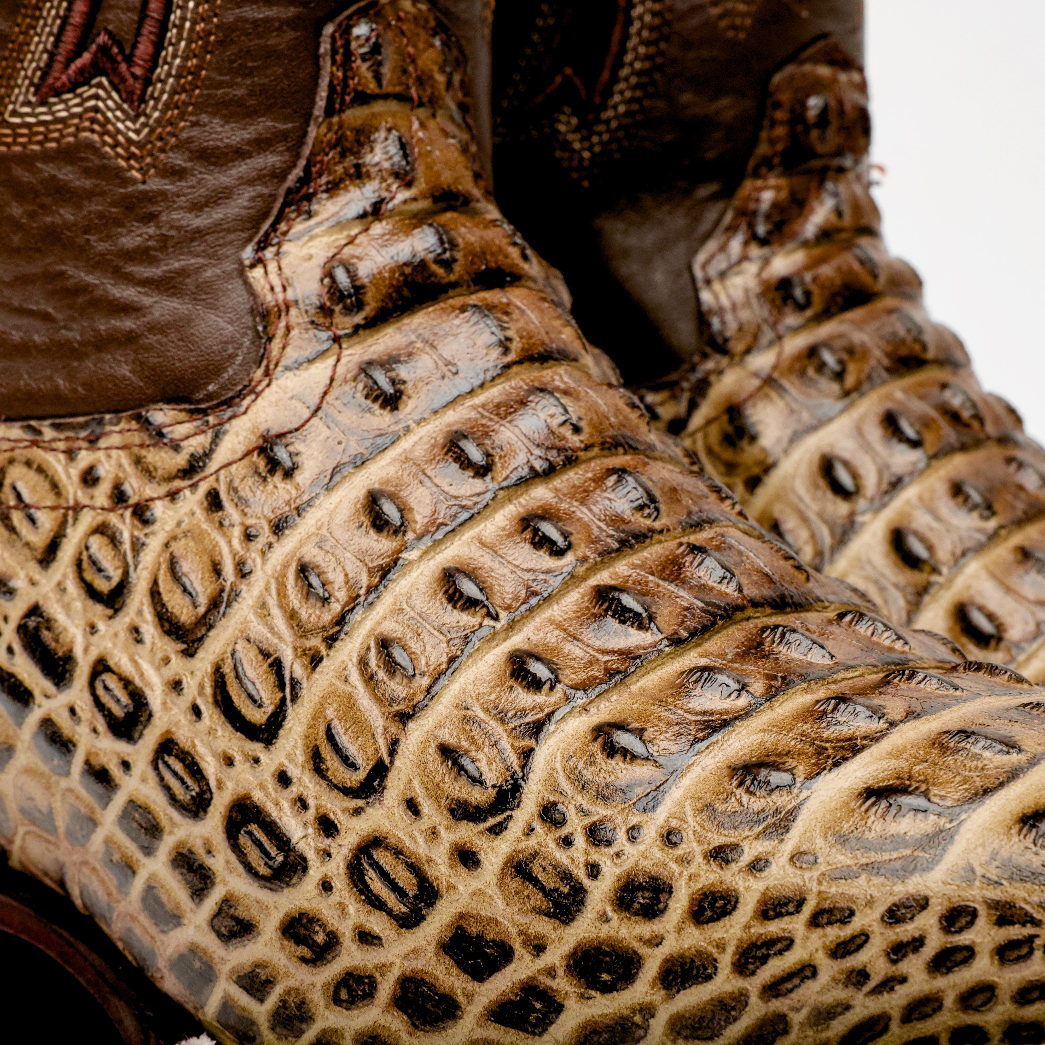 Orix Caiman Hornback Leather Boots - Square Toe