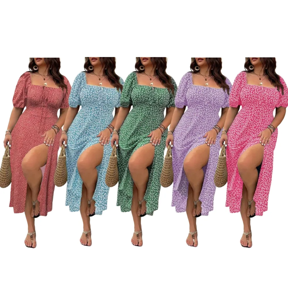 Ditsy Floral / All Over Print Split Thigh Dress (Less than $3 each!)