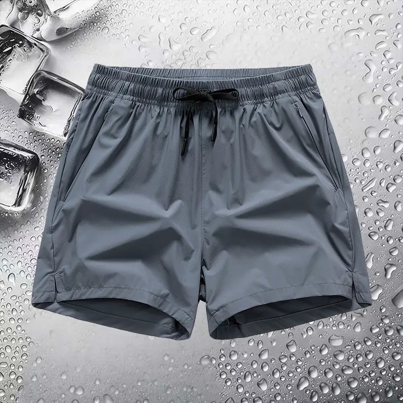 Men's Breathable Zipper Pocket Shorts – Casual Drawstring Athletic Fit