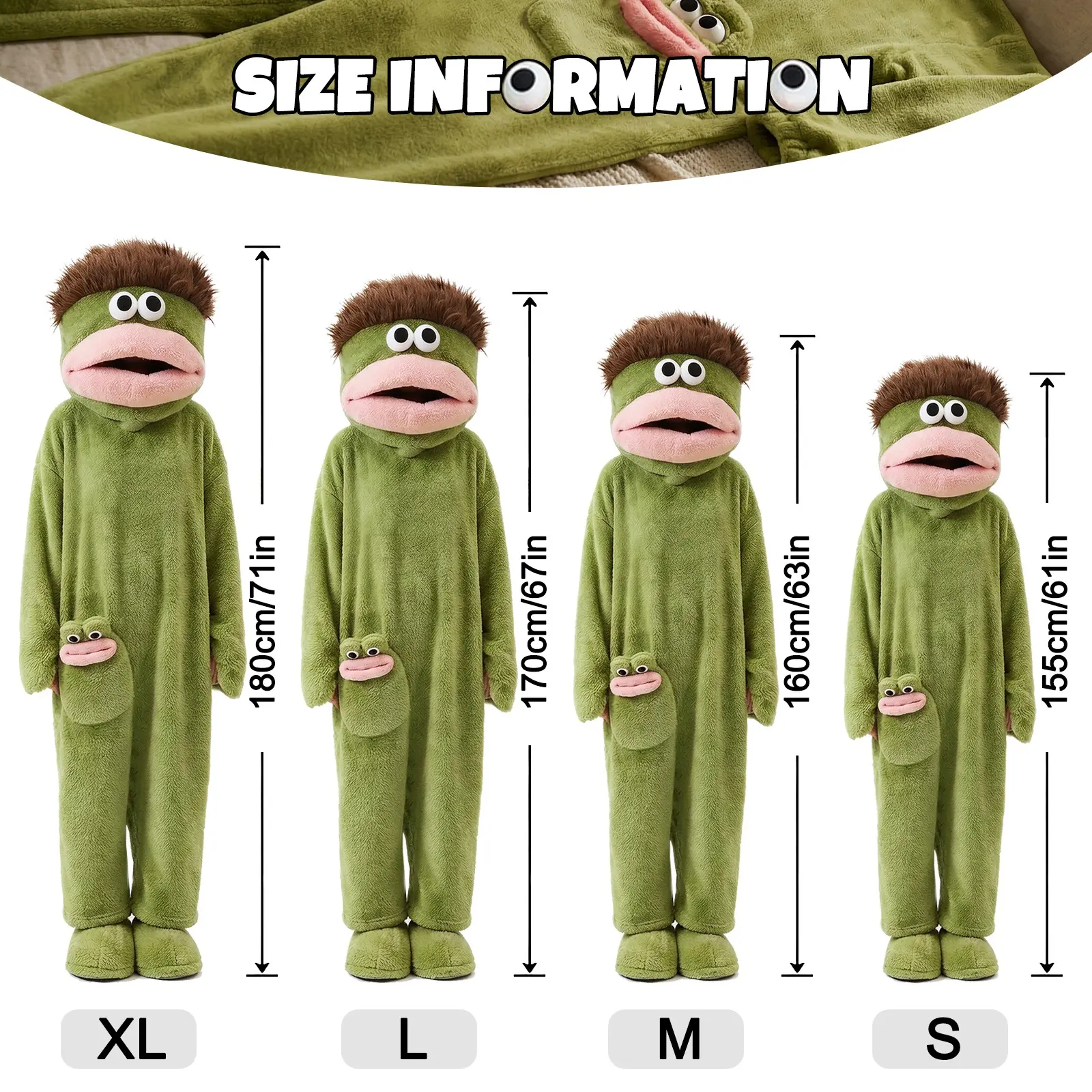 Funny Onesie Set, Comfortable Loose Hooded Flannel Pajamas