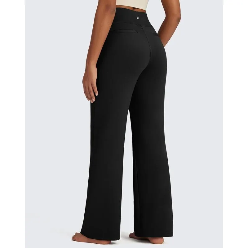 Fleece Lined Pants Women Wide Leg Sweatpants Women Warm Winter Pajamas Pants