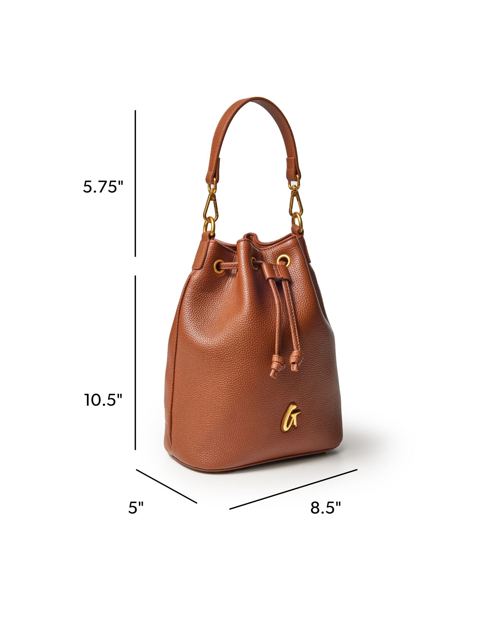 MEDIUM PEBBLE BUCKET BAG - BROWN