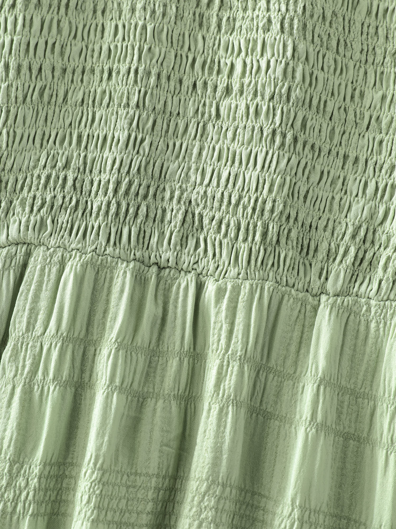 Shirred Lace Flounce Sleeve Tiered Maxi Dress