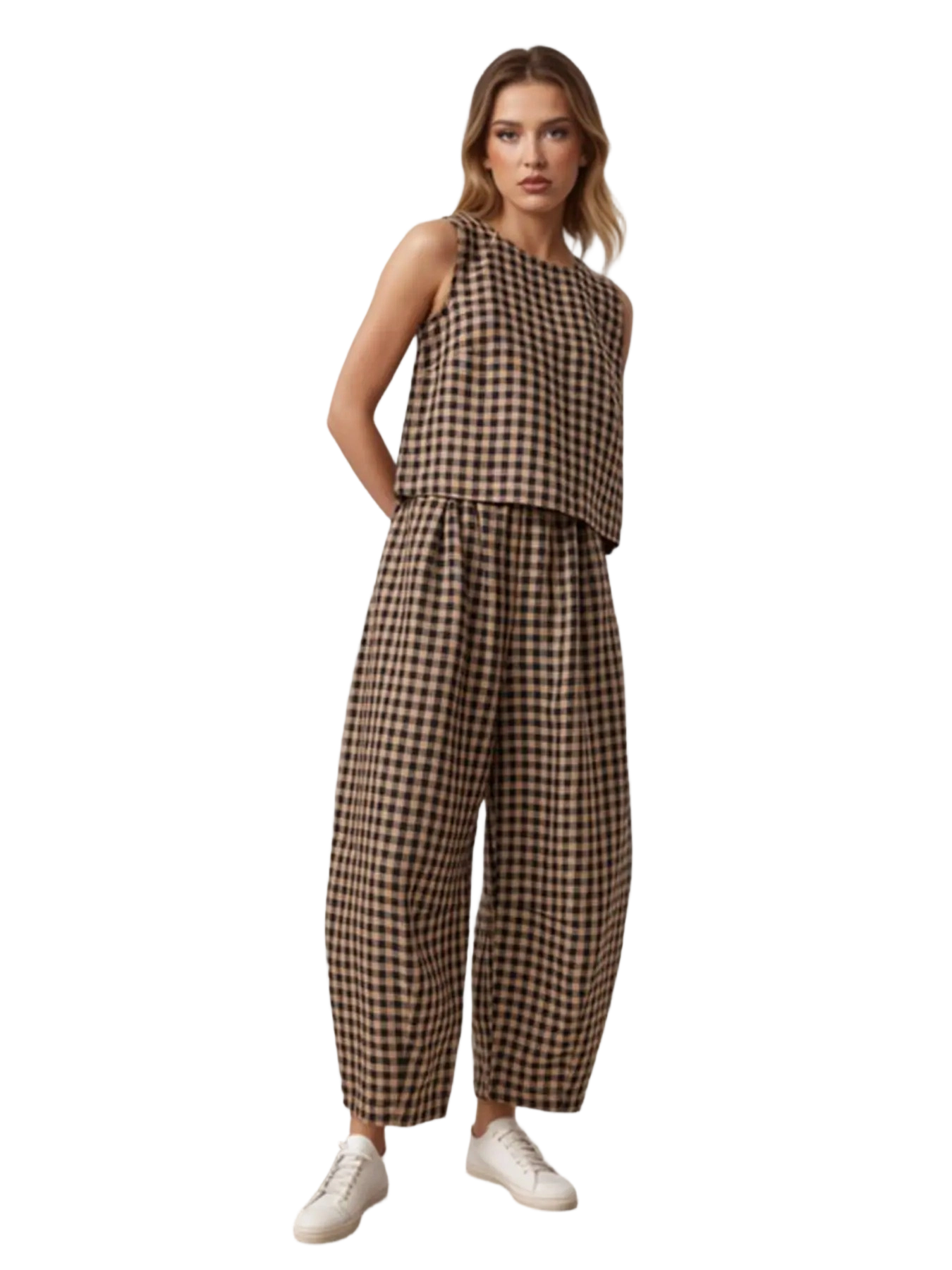 🔥Women’s Plaid Cotton 2-Piece Lounge Set