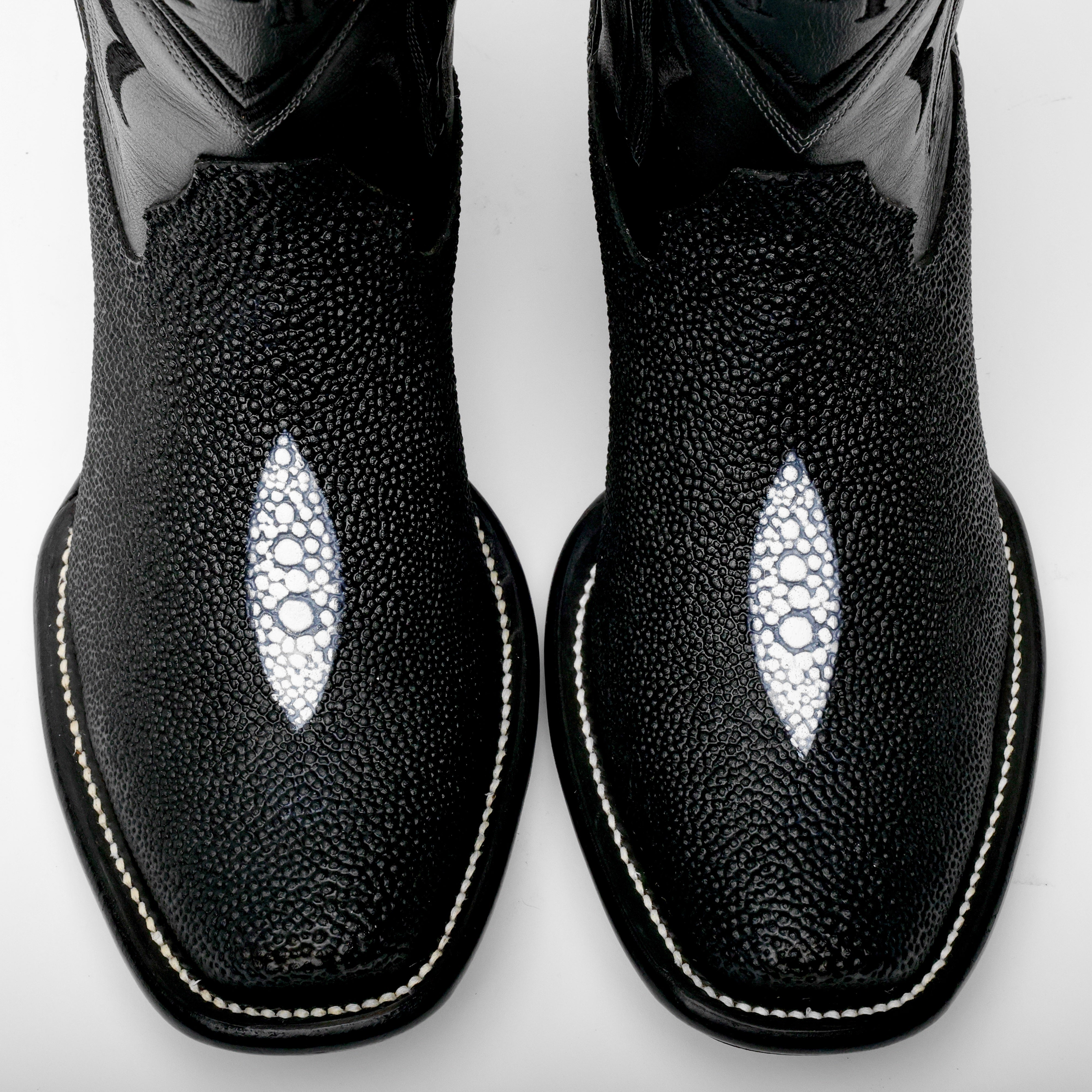 Black Stingray Leather Boots - Cutter Toe