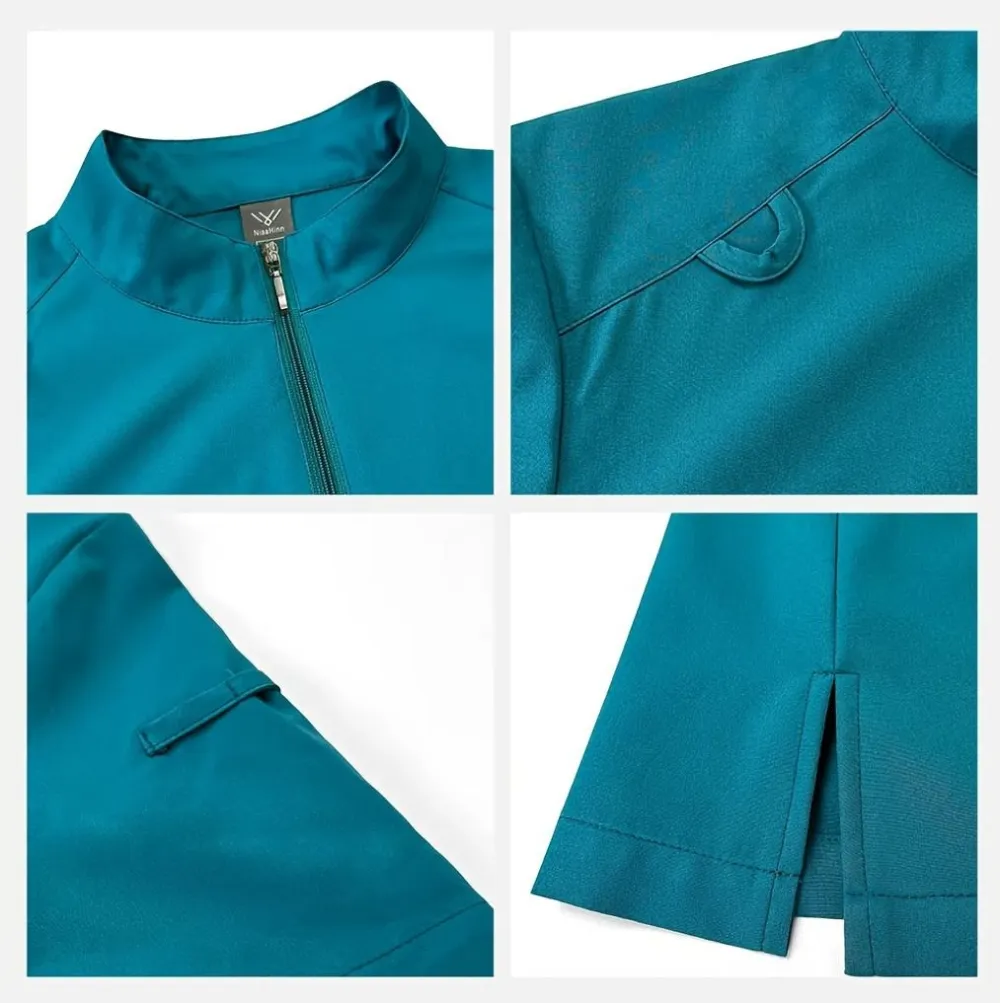 Ladies Healthcare Scrub Set with Multi-Pockets, Breathable Quick-Dry Wrinkle-Resistant Fabric