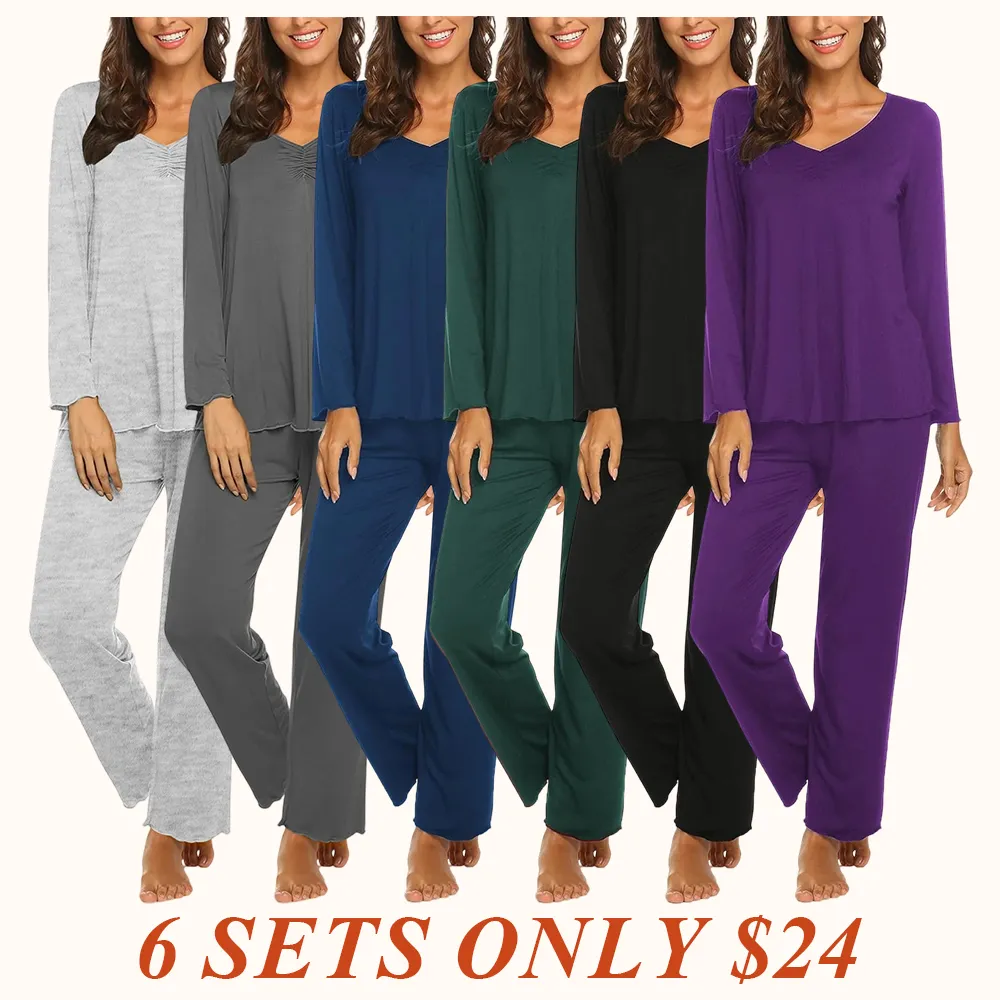Womens Pajama Sets 2 Piece Lounge Set Fall Winter Pajamas