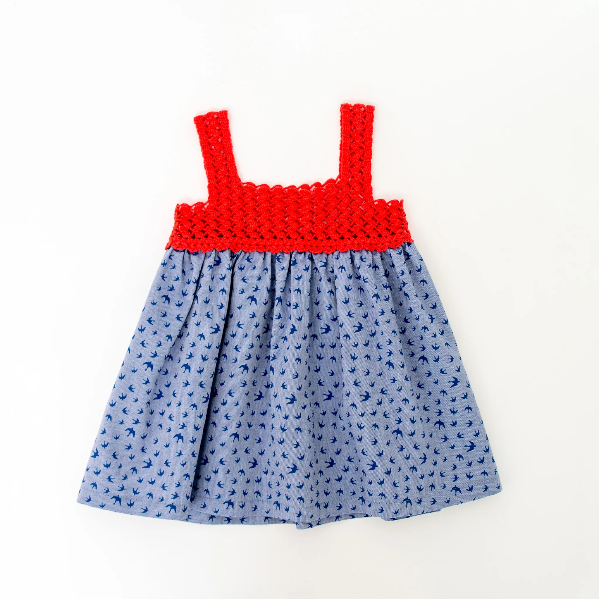 Red Birdy Cotton Dress