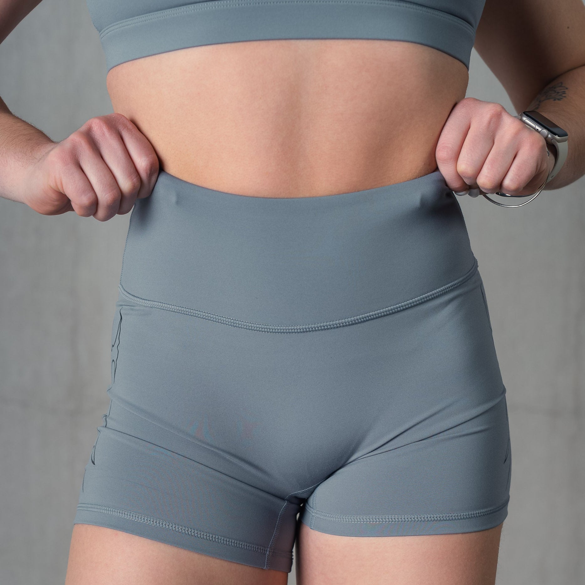 TRIBAL BIKER SHORTS - GREY / BLACK