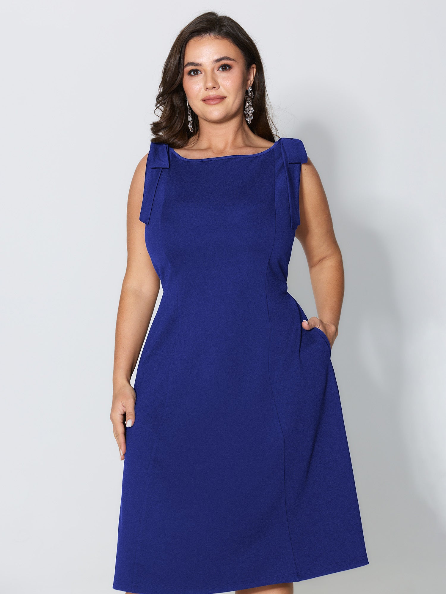 Shoulder Tie Sculpting Bodice Mini Dress